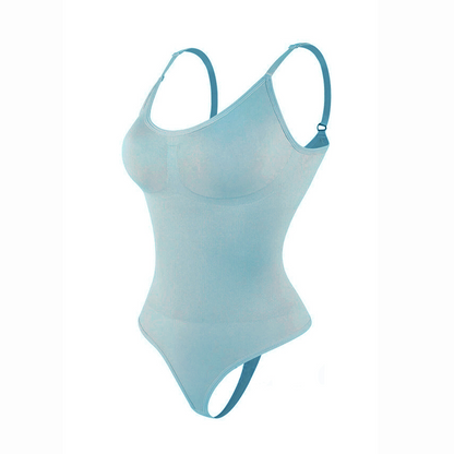 Sexy, nahtloser, formender Body für Damen mit tiefem V-Ausschnitt und verstellbaren Spaghetti-Trägern
