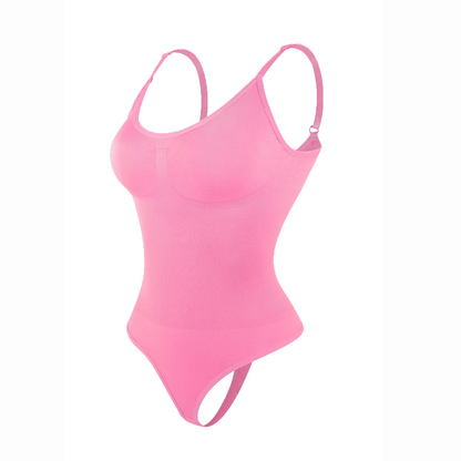 Sexy, nahtloser, formender Body für Damen mit tiefem V-Ausschnitt und verstellbaren Spaghetti-Trägern