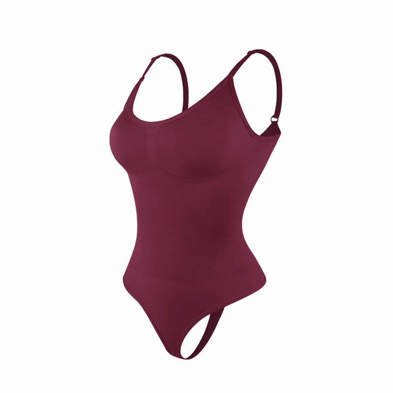 Sexy, nahtloser, formender Body für Damen mit tiefem V-Ausschnitt und verstellbaren Spaghetti-Trägern