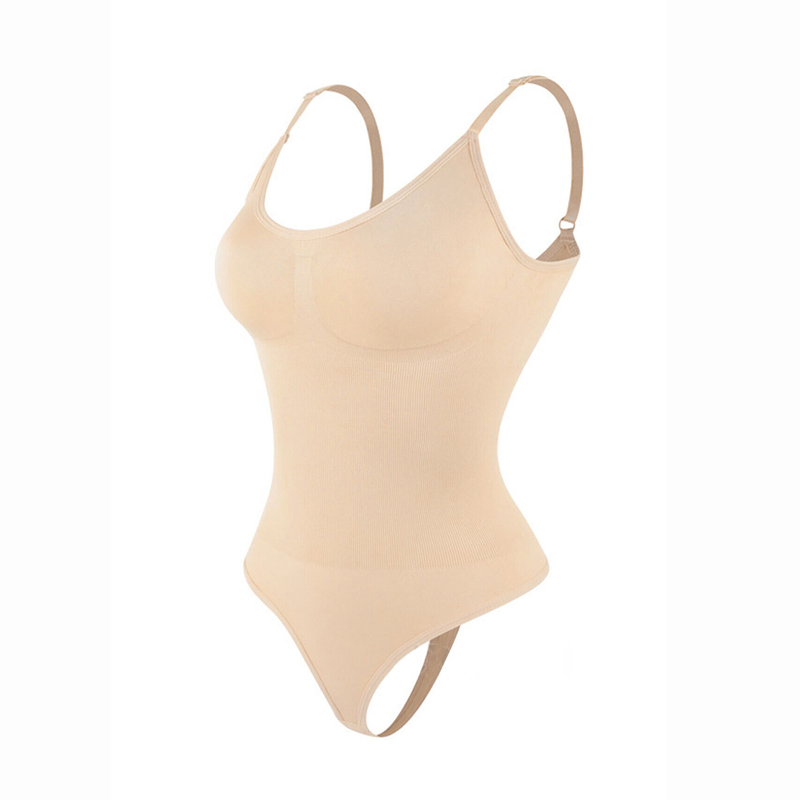 Sexy, nahtloser, formender Body für Damen mit tiefem V-Ausschnitt und verstellbaren Spaghetti-Trägern
