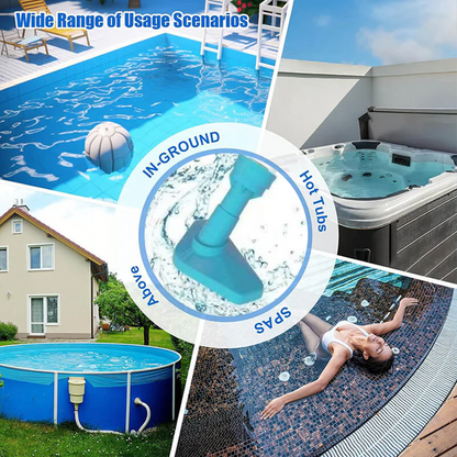 🏊3-in-1-Multifunktion-Pool-Reinigungsartefakt - Staubsaugbürste-Absaugung mit einem Klick fertig! Für Pool/Fischbecken/Badewanne Komplettes Zubehör