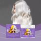 Lila Maske gegen gelbes Haar
