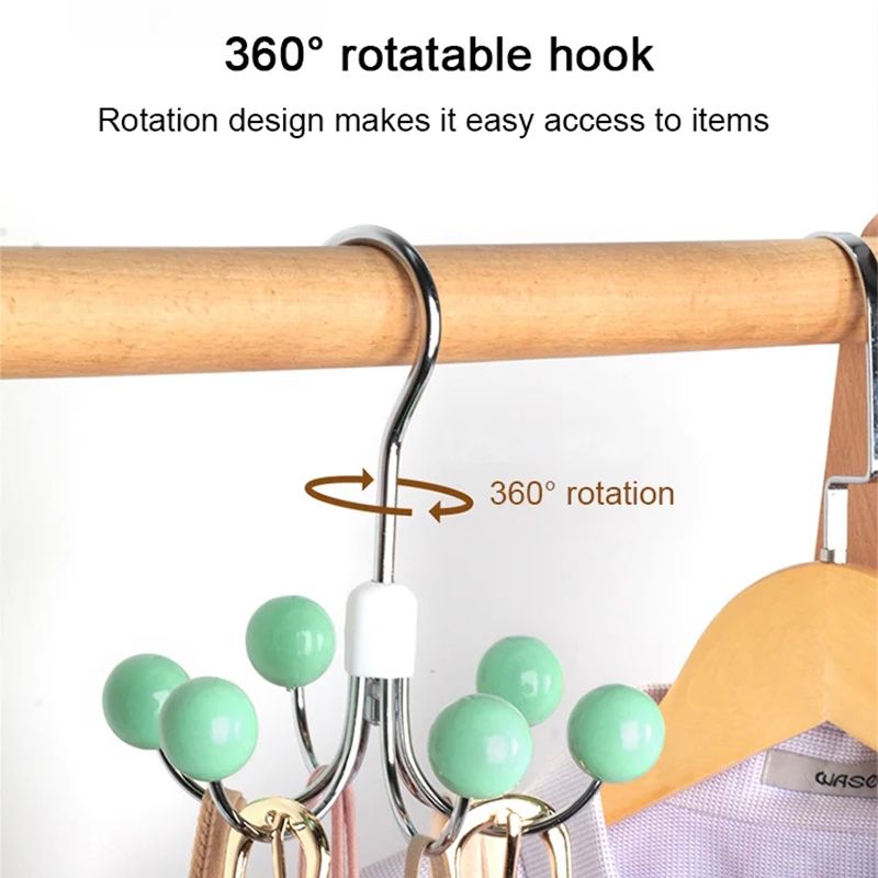 360° drehbares multifunktionales Aufbewahrungsregal mit 6° Haken