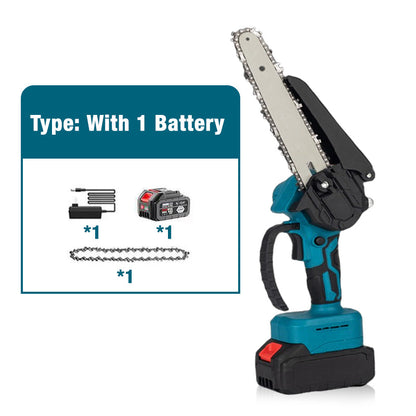 6-Zoll-Akku-Mini-Kettensäge mit 2 Batterien