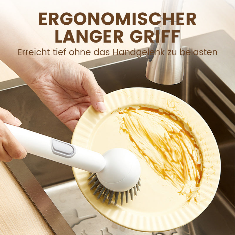 Drehbare Reinigungsbürste mit langem Griff für Geschirr und Töpfe