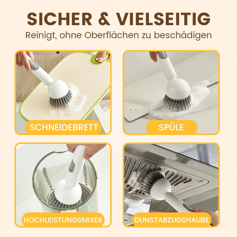 Drehbare Reinigungsbürste mit langem Griff für Geschirr und Töpfe
