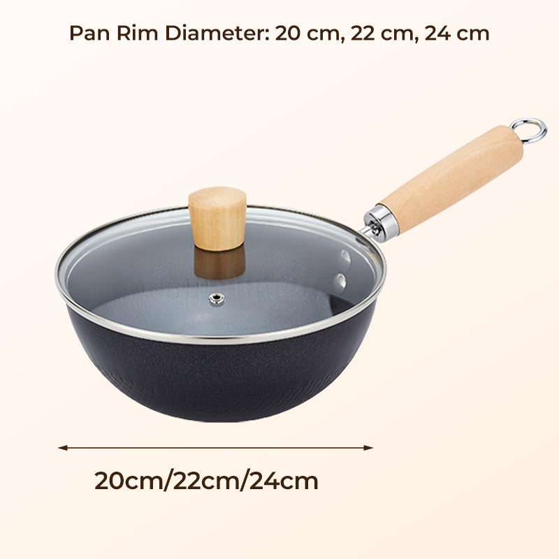 Fischschuppenmuster-Pfanne mit flachem Boden und Antihaftbeschichtung