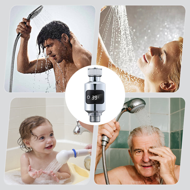🚿 50% RABATT! 🌡️ LED-DUSCHTERMOMETER - Exakt Temperaturvisning med Storskärm, Enkel Monteringen utan Verktyg, Vattentät Design för Moderna Badrum 🛁✨