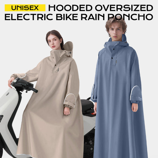 🌧️Unisex-Regenponcho mit Kapuze für Elektrofahrräder in Übergröße