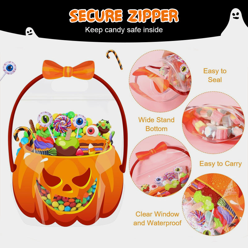 👻Halloween-bästsäljare🎃Halloween-transparenta pumpapåsar✨Perfekta för fester, trick-or-treat och klassrumspresenter