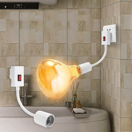 🥳2026 BÄSTSÄLJARE💡 Lamphållare för badrum med hög effekt och strömbrytare. Fuktbeständig, snabb uppvärmning, enkel installation, perfekt för att värma badrummet under kalla dagar.