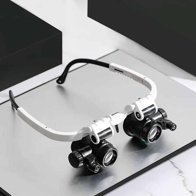 🔥50% RABATT NU!🔥 LED-Glasögonförstoringsglas 8x/15x/23x | Med LED-lampor och utbytbara linser