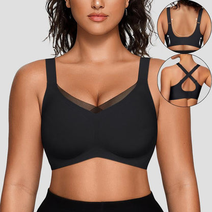 💖LETZTER TAG 50 % RABATT💷Bügelloser nahtloser Push-Up-BH aus Mesh mit V-Ausschnitt für Damen
