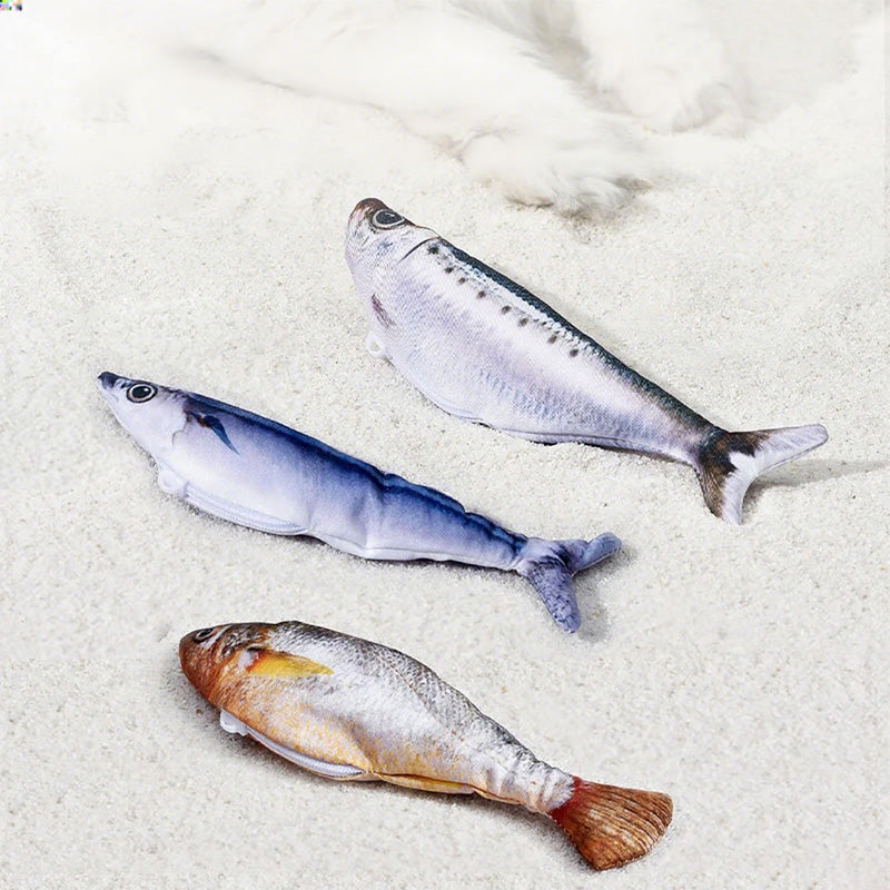 🥳2026 NYHET🥳🔥KÖP MER SPARA MER🔥💥ÖVER 50K SÅLDA! 🐟Realistisk hoppande fiskleksak för katter. Rör sig automatiskt vid beröring, lockar din katt att leka och träna. Mjukt säkert material, återuppladdningsbar, håller din katt aktiv och minskar tristess!🐱