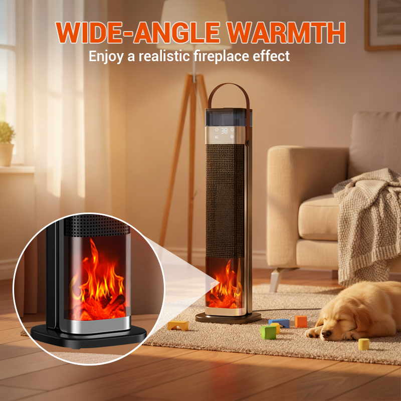 🔥🎁Nyhet 50 % RABATT🔥2-i-1 värmare och luftfuktare, 1500 W bärbar elektrisk värmare med luftfuktningsfunktion, fjärrkontroll, tippskydd, 3-stegs effektreglering, 3D-flammaeffekt, idealisk för sovrum och kontor.