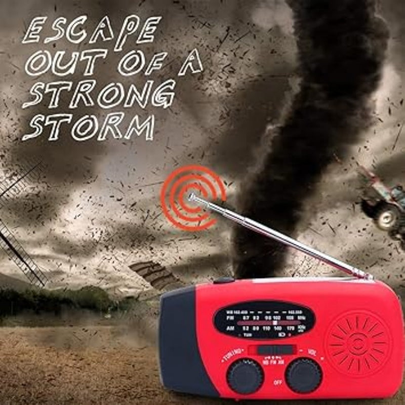 📻 50% RABATT!  Multifunktionell Bärbar Nödradio – Solcell, Handvev & 600mAh Powerbank!