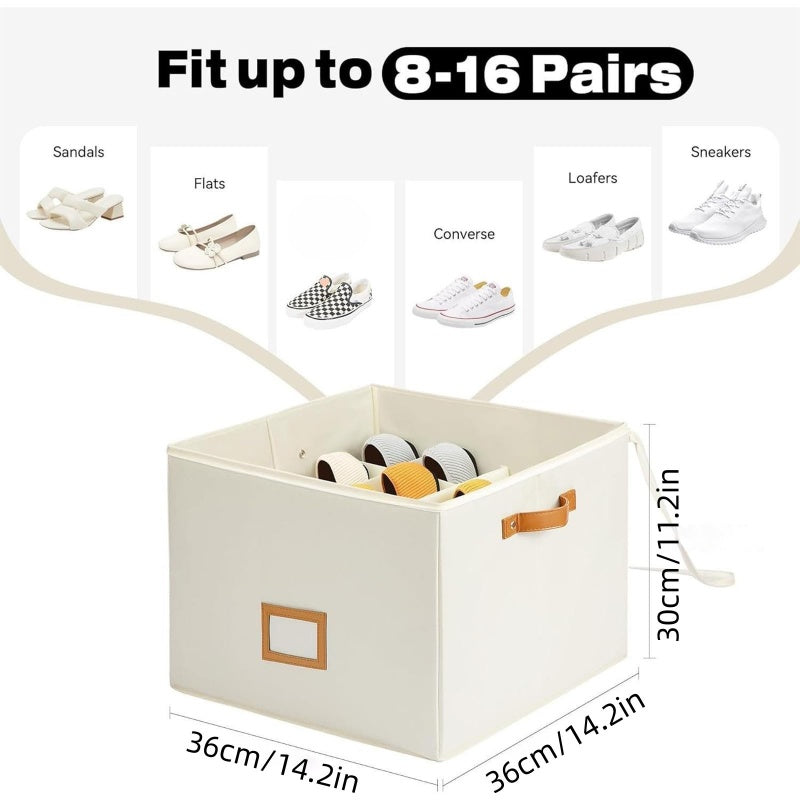 👟 50 % RABATT NU! 🧺 Förvaringslåda för skor i tyg – hopfällbar design, stor kapacitet & dammtät – perfekt för garderob och sovrum 🏠