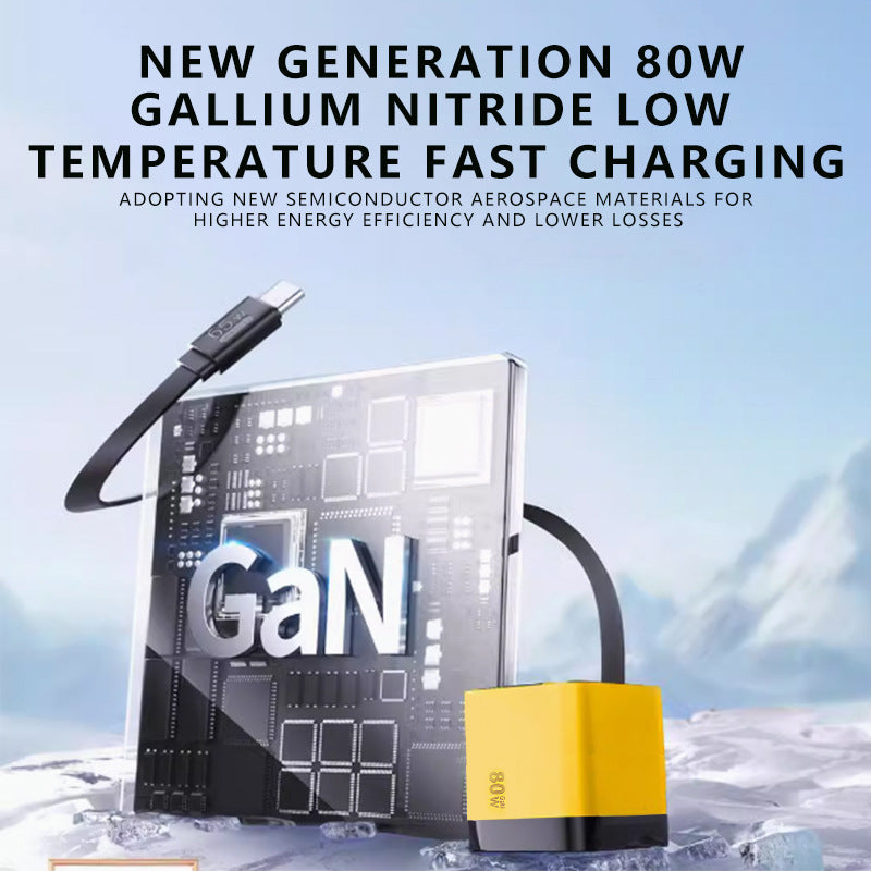 🔥REA – 50 % RABATT🎁 65 W snabbladdare för mobiltelefon med infällbar 80 cm lång Type-C-kabel