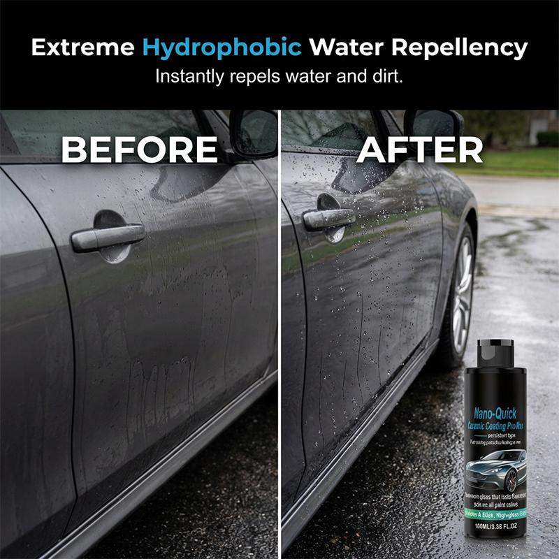 🚗 50% RABATT NU!💧 Högblank Hydrofobisk Nanokeramisk Spray – Spegelglans & Vattenskydd – Bilens Skönhetsbehandling ✨