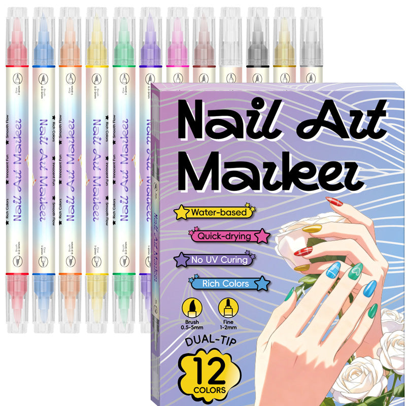✍️ 50 % RABATT! 💅 Nageldesignpenna med 2-i-1-spets – exakta linjer och detaljer – perfekt för hemmet eller på resan – snygg, professionell nagelkonst utan krångel ✨