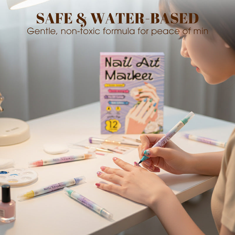 ✍️ 50 % RABATT! 💅 Nageldesignpenna med 2-i-1-spets – exakta linjer och detaljer – perfekt för hemmet eller på resan – snygg, professionell nagelkonst utan krångel ✨