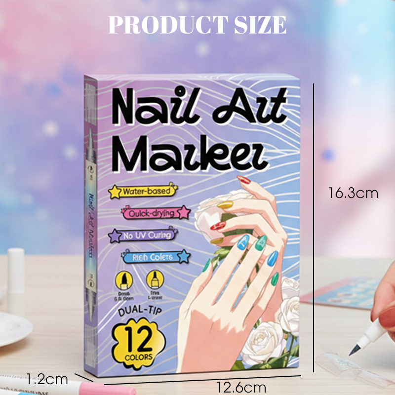 ✍️ 50 % RABATT! 💅 Nageldesignpenna med 2-i-1-spets – exakta linjer och detaljer – perfekt för hemmet eller på resan – snygg, professionell nagelkonst utan krångel ✨