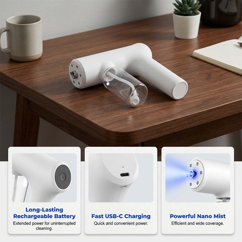 💨 50 % RABATT NU! 🔫 Cordless nano spray gun – justerbar dimma, sladdfri & 380ml tank – perfekt för rengöring och desinfektion 🌿