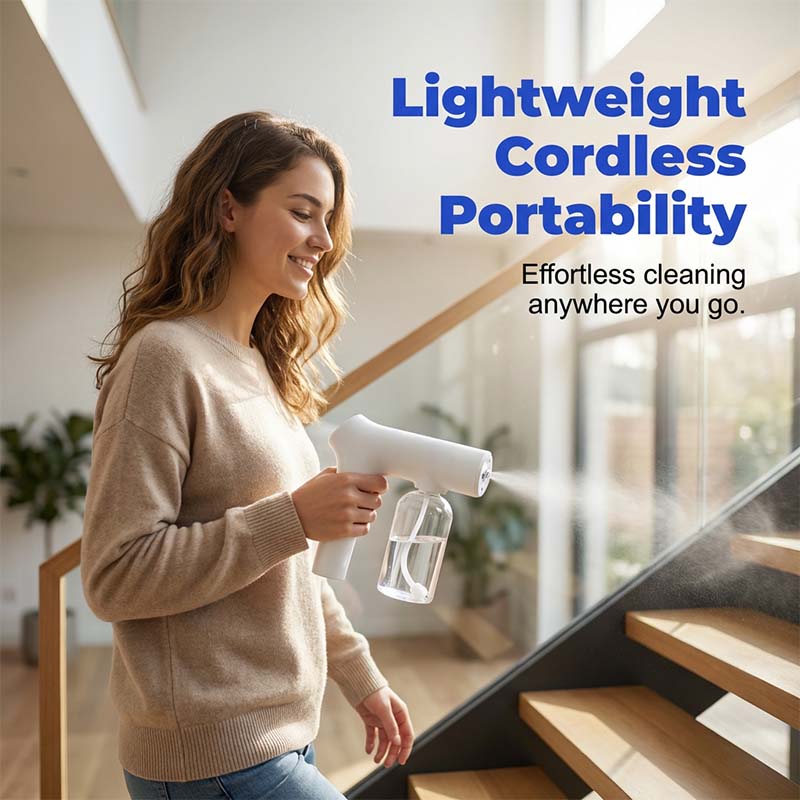 💨 50 % RABATT NU! 🔫 Cordless nano spray gun – justerbar dimma, sladdfri & 380ml tank – perfekt för rengöring och desinfektion 🌿