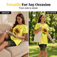 ✨ 👚 Set med mönstrad tunika och shorts för damer – avslappnad passform, slitsar i sidorna och iögonfallande mönster över hela plagget 🩳