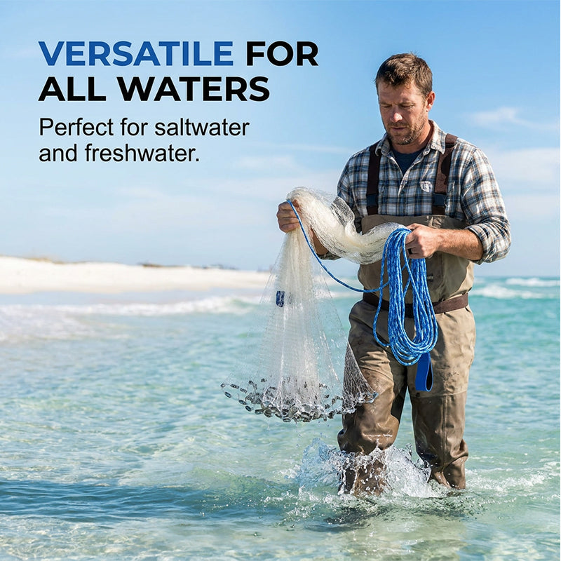 🎣 50 % RABATT! Kasta enklare, täck mer vatten – Easy-Throw kastnät med snabb sänkning och stabilt grepp