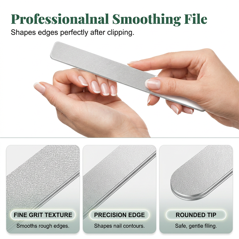 ✂️ 50 % RABATT NU! 💅 Tre-delat set för precis nagelvård – böjt blad förhindrar sprickor – dubbelsidig fil jämnar ut ojämnheter – perfekt för hemmabruk 🏠