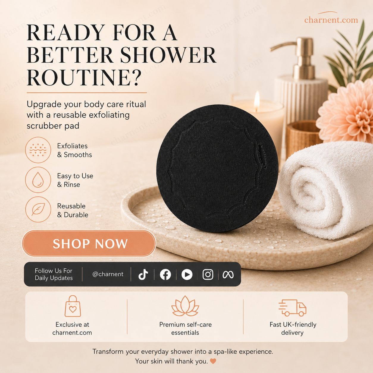🧽 50 % RABATT NU! ✨ Skrubbhanddukar – exfolierar skonsamt, rensar porer & ger ljusare hud – slitstarkt gummi – lätt att skölja av 🛀