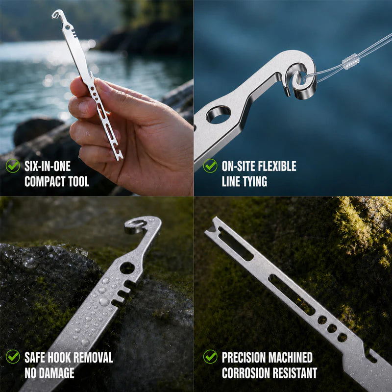 🎣 50 % RABATT NU! 🔥 6-i-1 Multifunktionsverktyg i Rostfritt Stål – Perfekt för Sportfiske & Uteliv 🐟