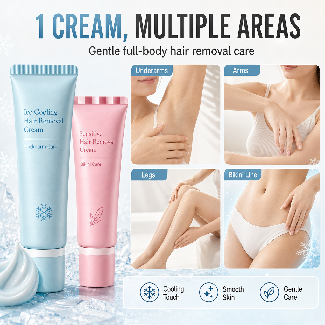🧴 50% RABATT NU! Skonsam hårborttagningskräm med dubbelvård – lugnar, återfuktar & hämmar håråterväxt – perfekt för armhålor, bikinilinje och känslig hud 🌸✨