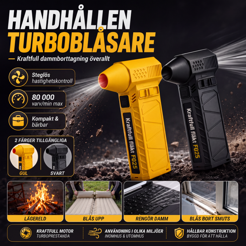 Bärbar mångsidig handhållen turboblåsare