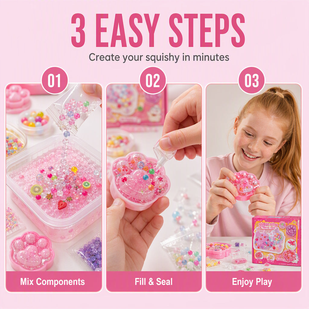 🐱 50 % RABATT!!🧊 Gör-det-själv-kit för mjuk leksak av stekt is – Designad som en kattklo, mjuk och rolig & kreativ – Perfekt för sensorisk lek & stressavlastning för barn ✨