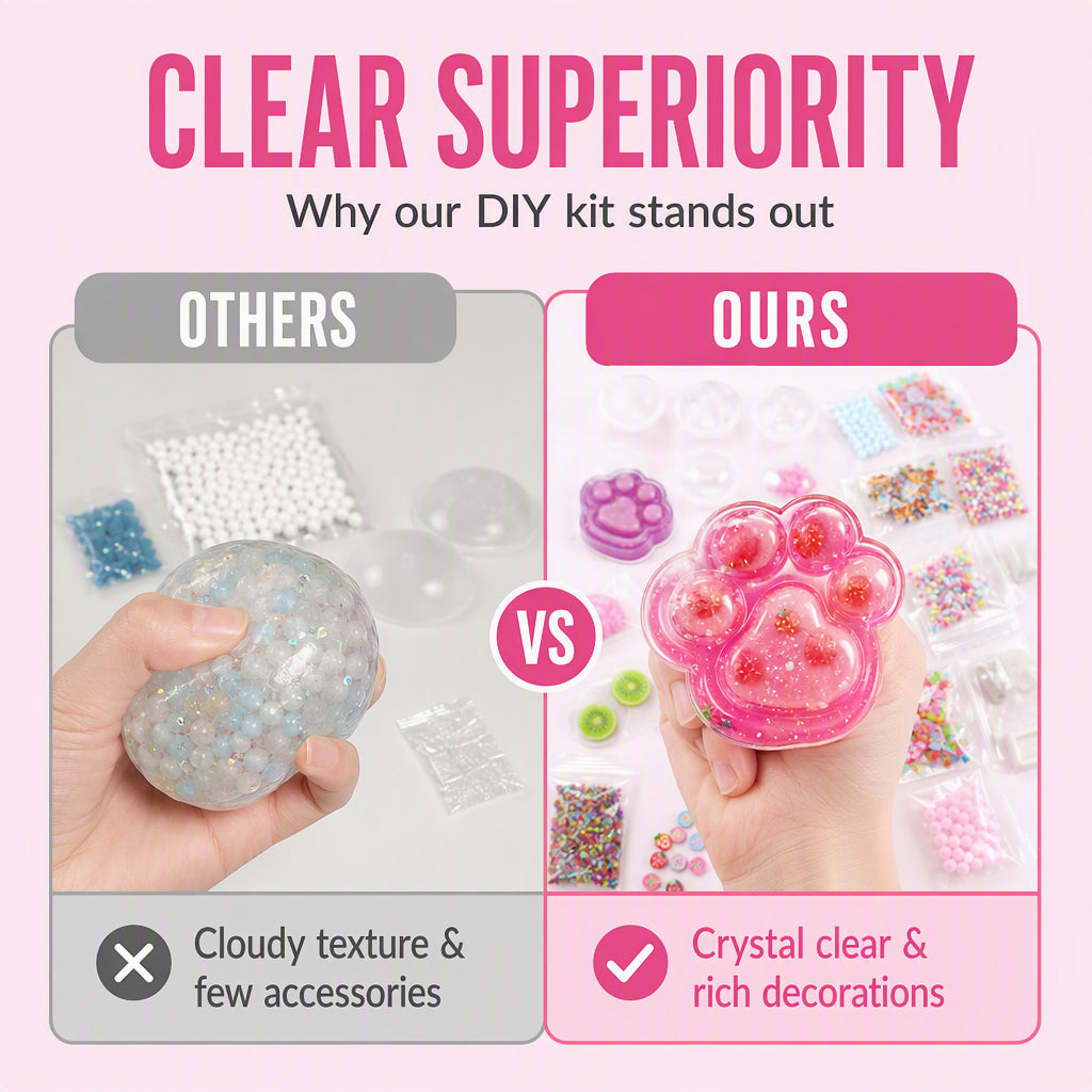🐱 50 % RABATT!!🧊 Gör-det-själv-kit för mjuk leksak av stekt is – Designad som en kattklo, mjuk och rolig & kreativ – Perfekt för sensorisk lek & stressavlastning för barn ✨