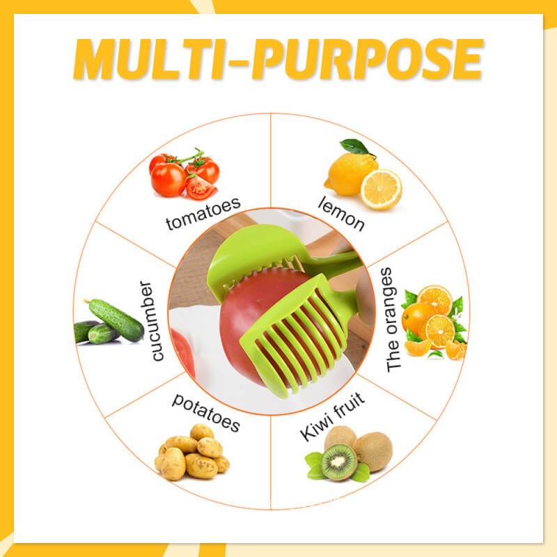 🍋50 % RABATT JUST NU! Kreativt skärverktyg för köket, handhållen skärare i livsmedelsgodkänd aluminiumlegering, snabbskärare för citron, tomat, lök och mjuka frukter och grönsaker
