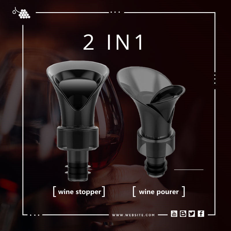 🍷 2-i-1-vinsparare med vakuumpump och förseglare – bevarar färskheten och aromen