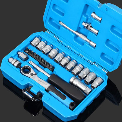 📢📢50 % RABATT !!⏰29-delars skiftnyckelsats – krom-vanadin-stål, 11 hylsor och 10 bits. Perfekt för bilreparationer och hemmafix 🛠️✨