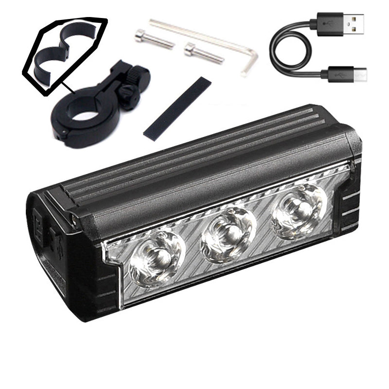 🚴50% RABATT NU! 2000LM Dubbel-Stråle USB Uppladdningsbar Cykellampa, Vattentät Stark Cykelstrålkastare, Justerbart Focus Cykelframlykta för Nattcykling & Mountainbiking