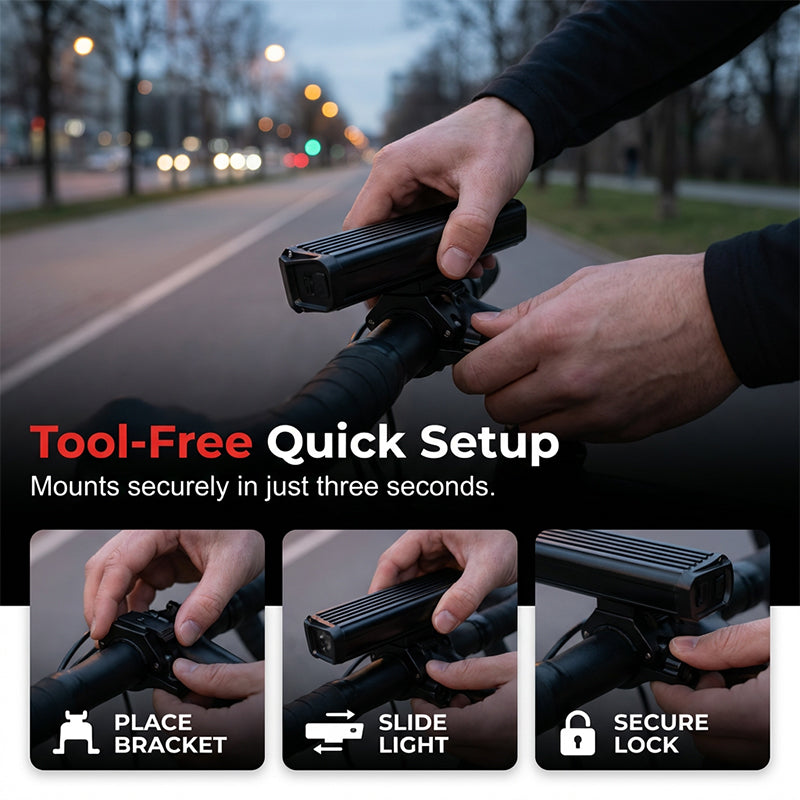 🚴50% RABATT NU! 2000LM Dubbel-Stråle USB Uppladdningsbar Cykellampa, Vattentät Stark Cykelstrålkastare, Justerbart Focus Cykelframlykta för Nattcykling & Mountainbiking