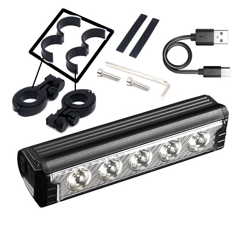 🚴50% RABATT NU! 2000LM Dubbel-Stråle USB Uppladdningsbar Cykellampa, Vattentät Stark Cykelstrålkastare, Justerbart Focus Cykelframlykta för Nattcykling & Mountainbiking