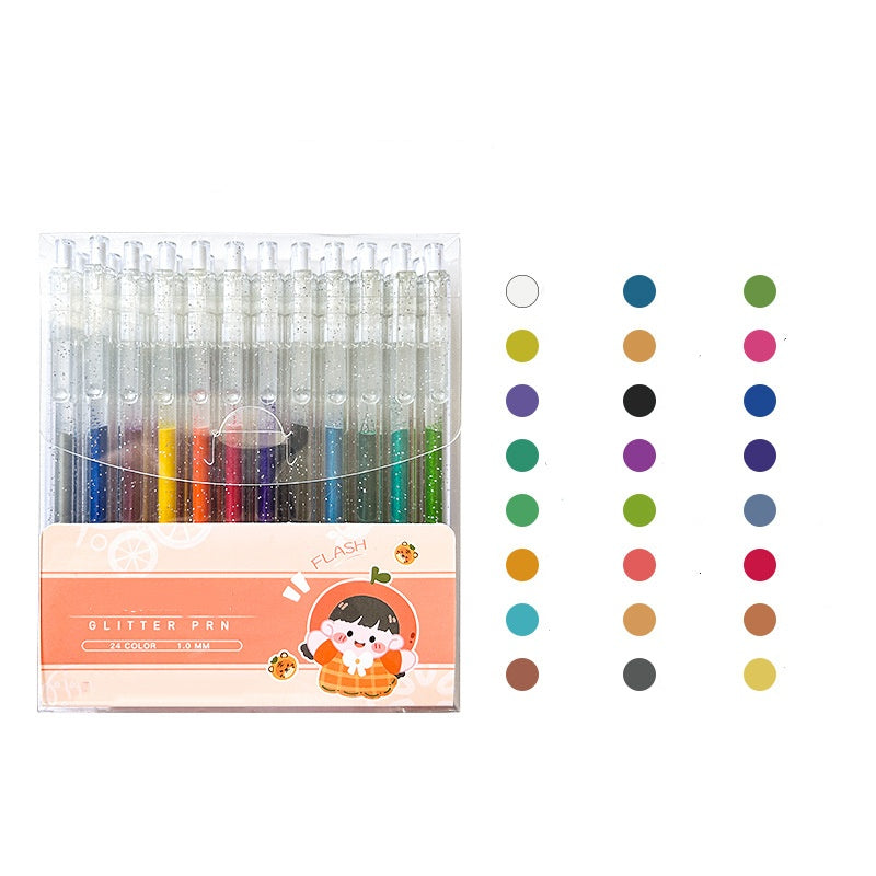 🎨 50% RABATT NU! Retractable Glitter Gel Pen Set – livfullt glitterbläck, snabbtorkande & tunn spets – perfekt för journaling, teckning och kreativa projekt ✨🖊️