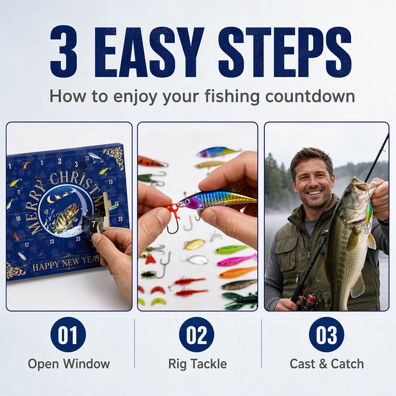 Jul Fiskebete Adventskalender Blind Box Set med Minnow Popper Skedar