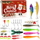 Jul Fiskebete Adventskalender Blind Box Set med Minnow Popper Skedar