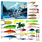 Jul Fiskebete Adventskalender Blind Box Set med Minnow Popper Skedar