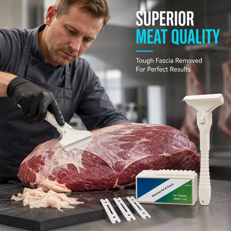 🥩 50 % RABATT NU! 🔪 Köttskrapa i Rostfritt Stål – Effektiv Trimning av Fett & Seg Vävnad på Nötkött och Fläsk ✨