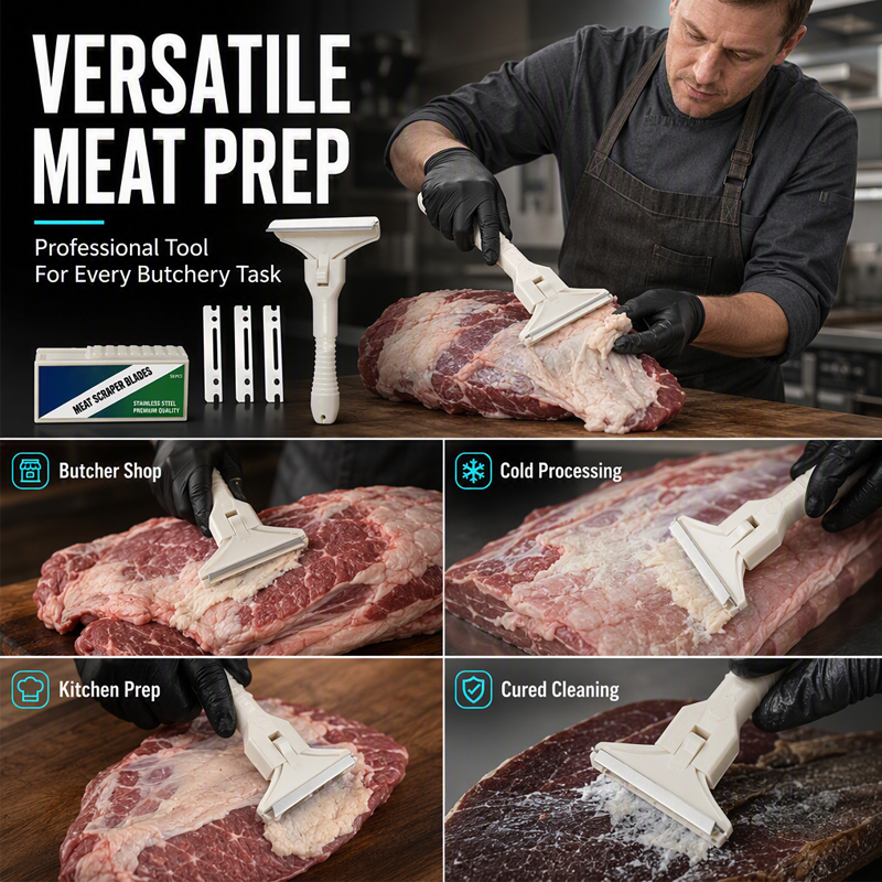 🥩 50 % RABATT NU! 🔪 Köttskrapa i Rostfritt Stål – Effektiv Trimning av Fett & Seg Vävnad på Nötkött och Fläsk ✨