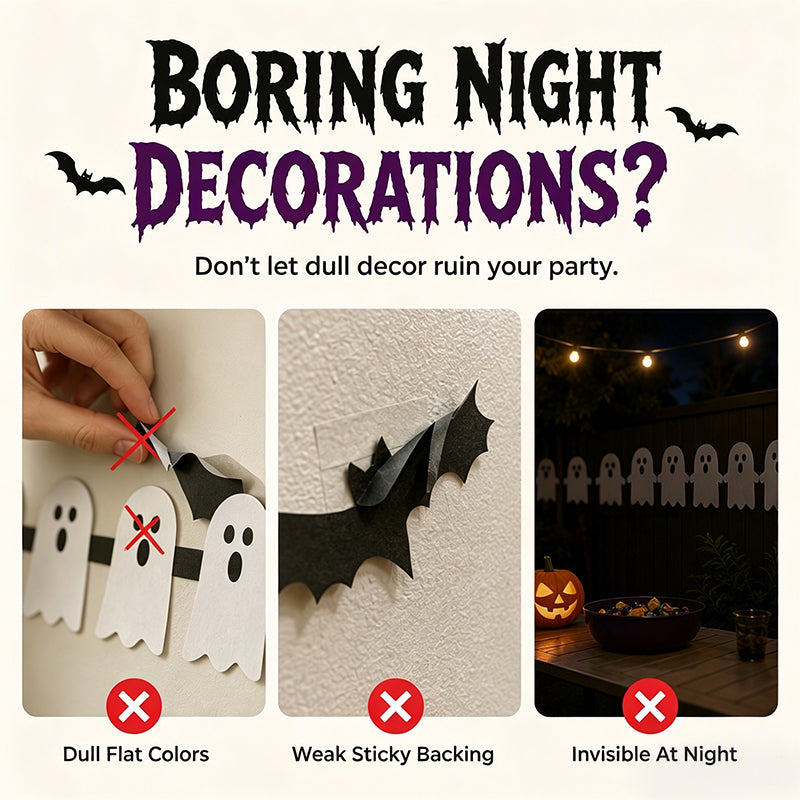 🎃 50% RABATT NU! Halloween Holographic Laser Ghost Border Sticker – bländande spökdesign, regnbågsskimmer & 5 meter – perfekt för klassrum, hem och fönster 👻✨